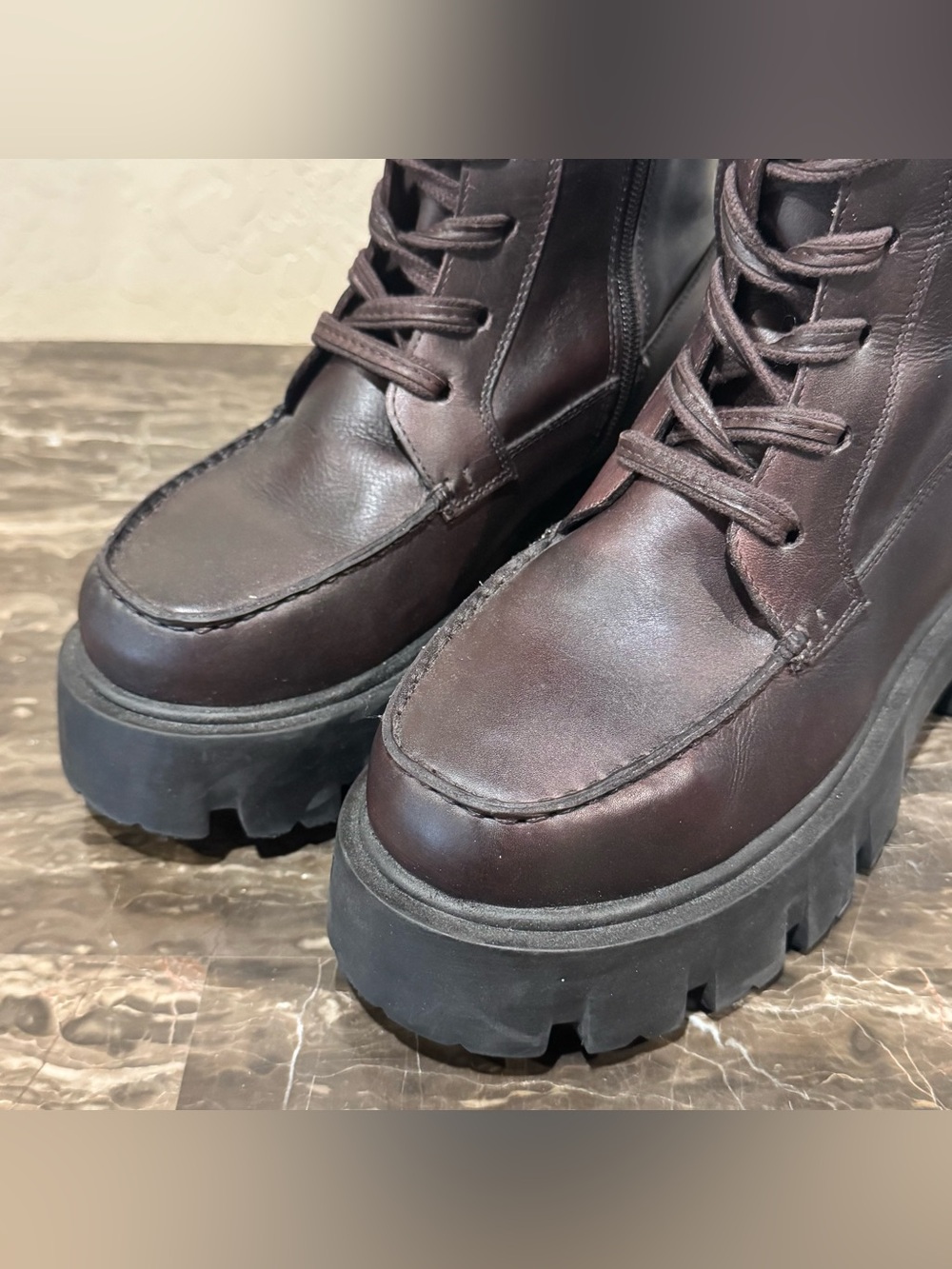 Free People Jones Leather Lace Up Combat Boots - Picture 5 of 15